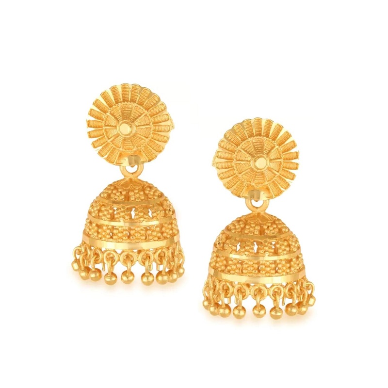 Vighnaharta Gold-Plated Jhumkas Earrings