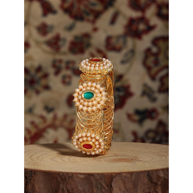 Zaveri Pearls Pearls Gold-Plated Kada Bracelet