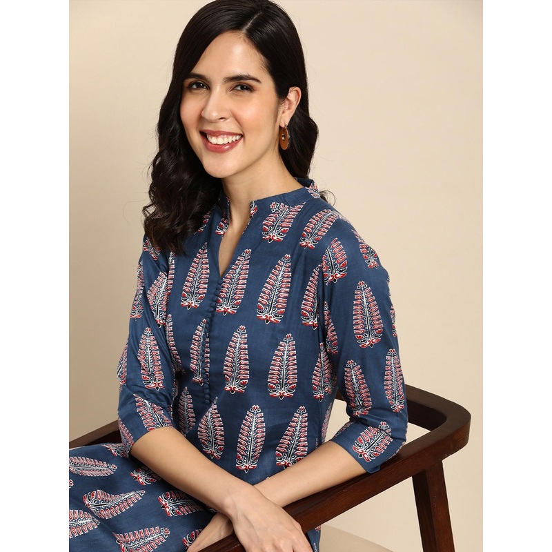 Anouk Ethnic Motifs Printed Mandarin Collar Kurta