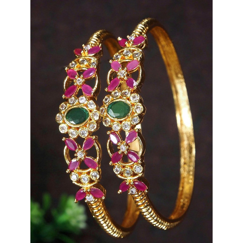 Anouk Set Of 2 Gold-Plated American Diamond Studded Bangles