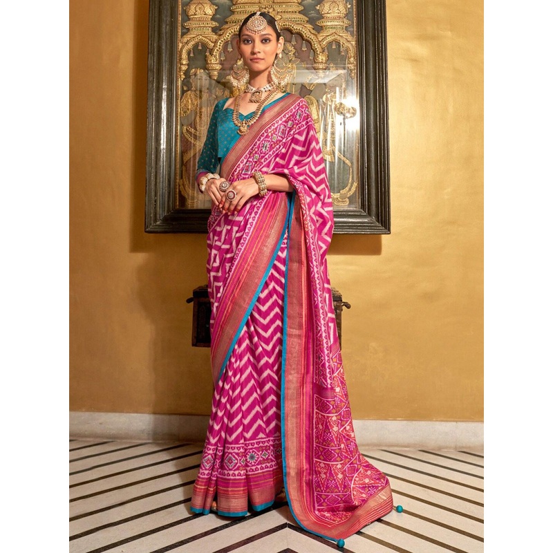 Anouk Zari Silk Blend Patola Saree