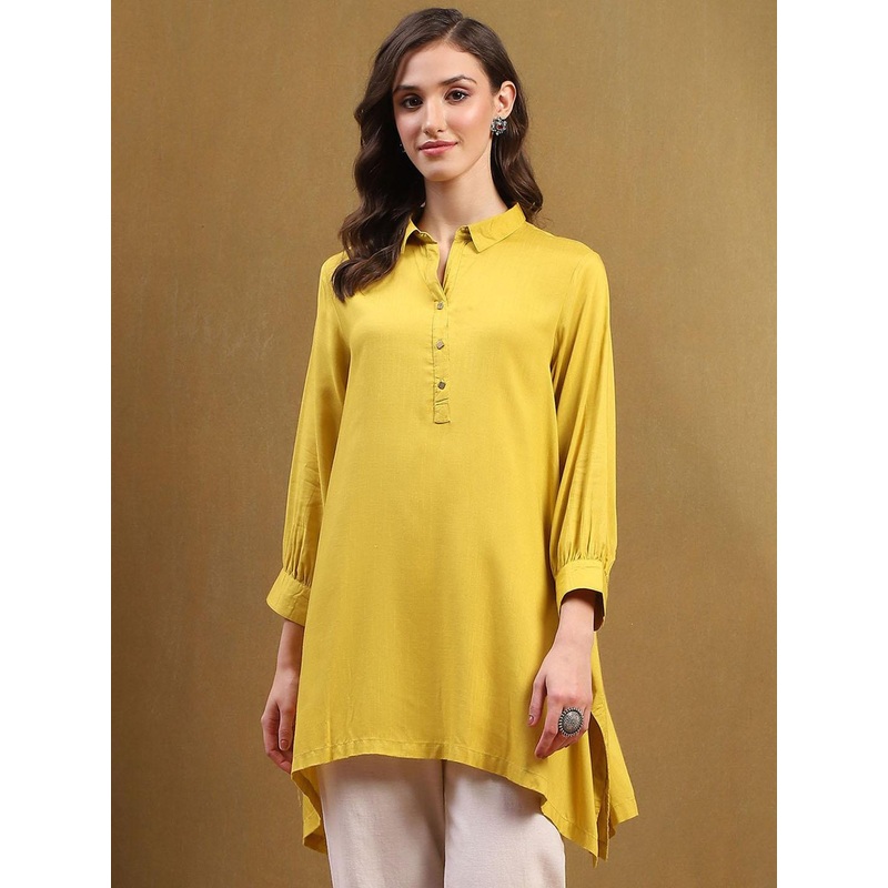 Biba Shirt Collar Straight Kurta