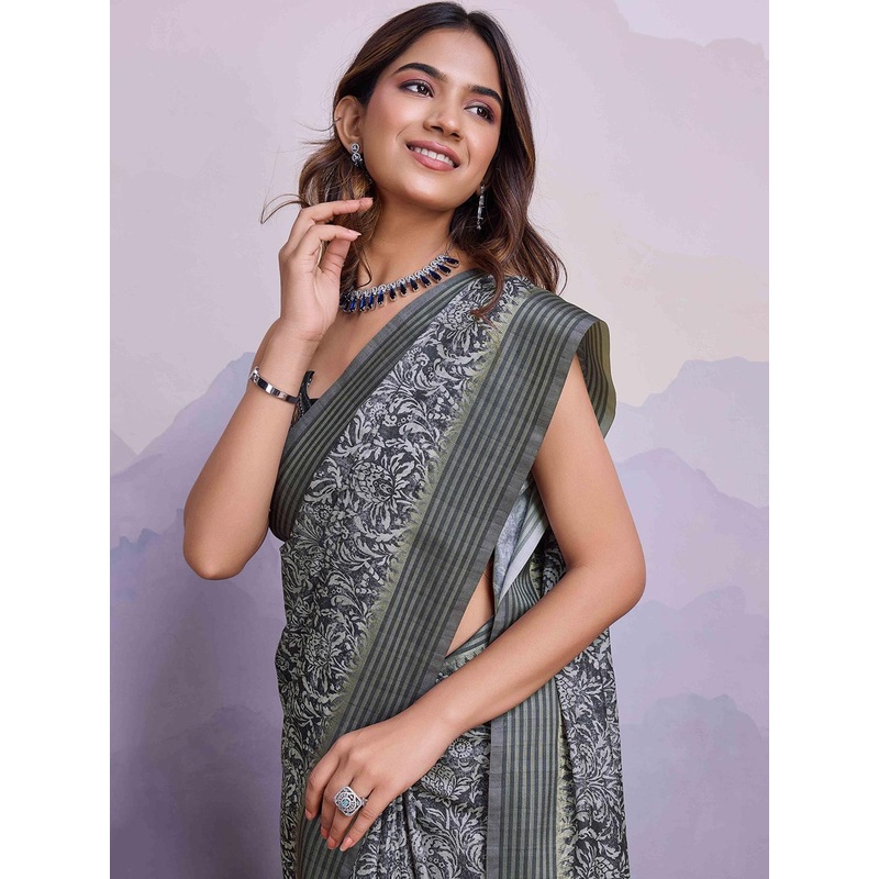DIVASTRI Ajrak Printed Bagh Saree