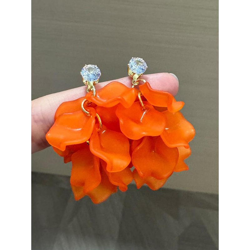 StyleCast x Revolte Plastic Cubic Zirconia Studded Leaf Shaped Drop Earrings