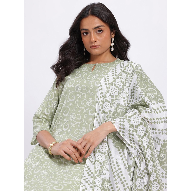 Anouk Rustic Ethnic Motifs Print Kurta & Trousers with Dupatta