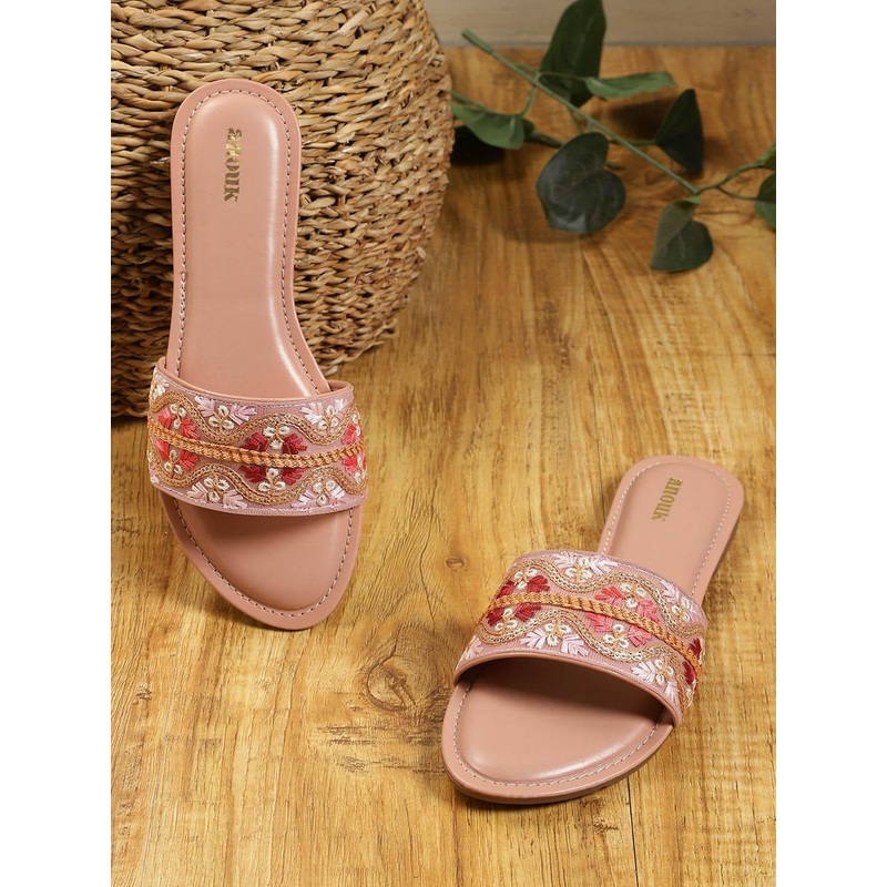 Anouk Women Open Toe Flats with Embroidered