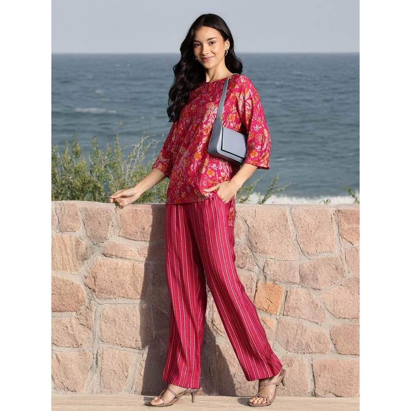 DressBerry Floral Printed Top With Trouser