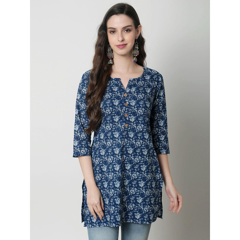 HERE&NOW Women Ethnic Motifs Printed Pure Cotton Kurti
