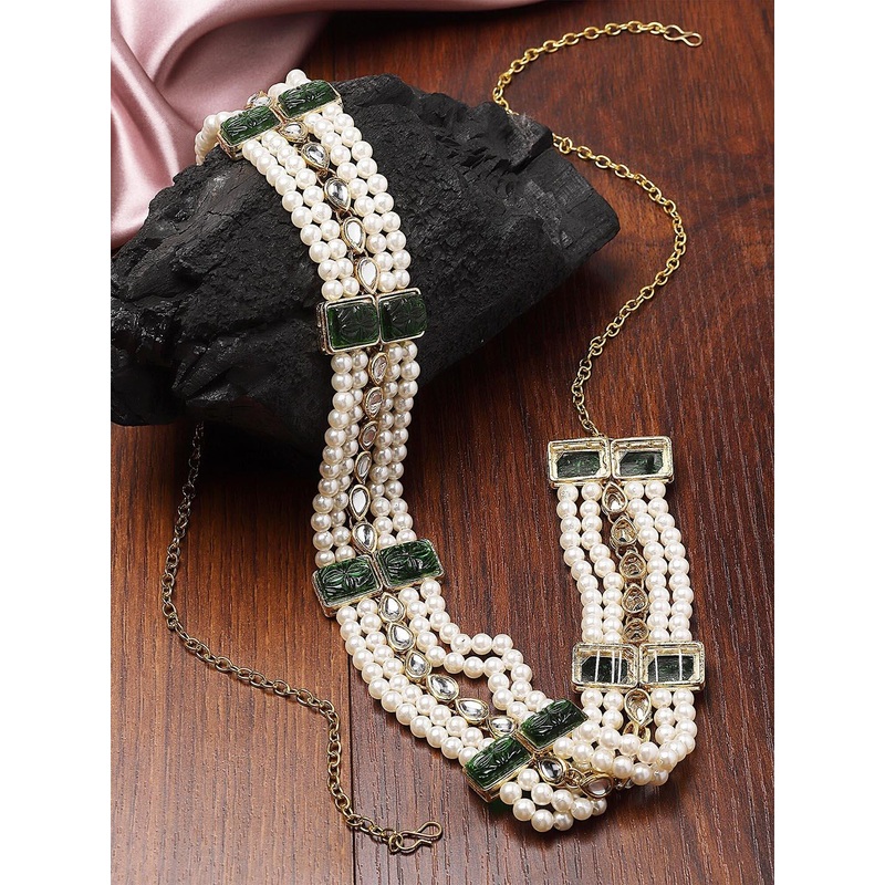 KARATCART Kundan-Studded & Pearl-Beaded Kamarbandh