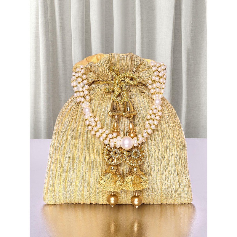 Peora Embellished Beads & Stones Potli Bag