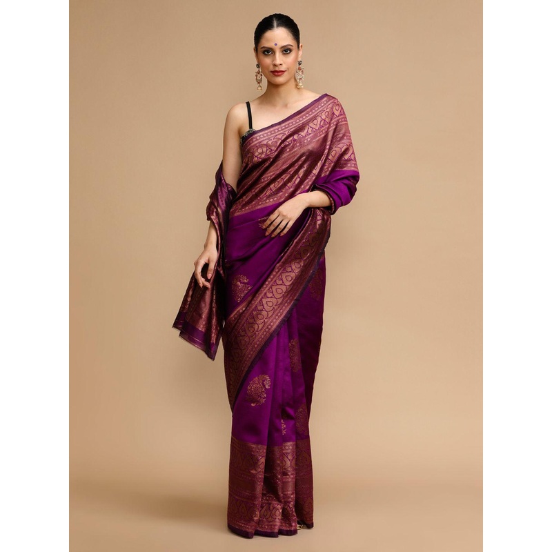 House of Pataudi Woven Design Banarasi Saree With Unstitched Blouse
