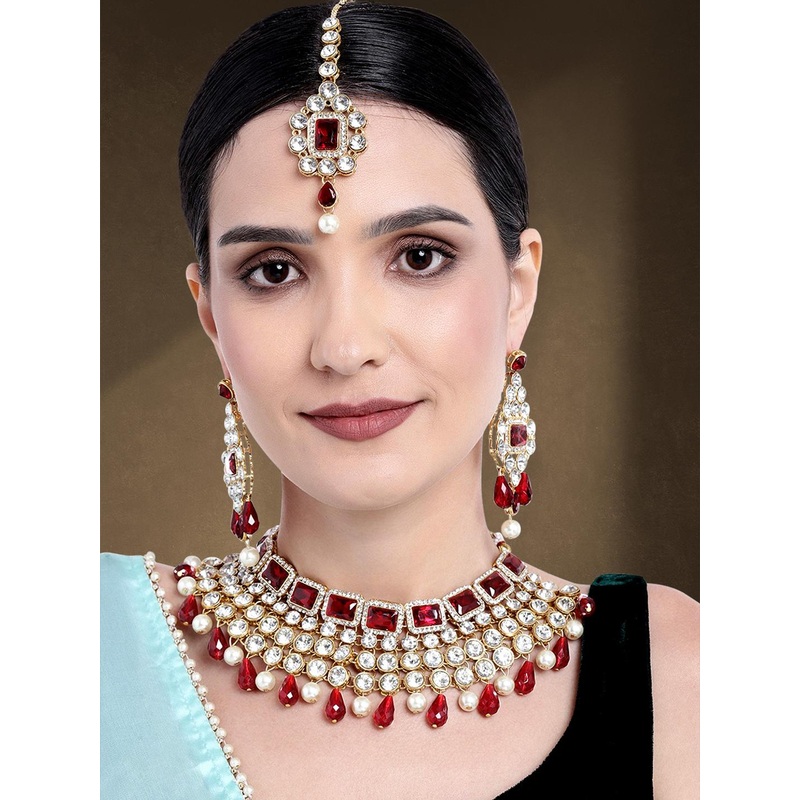 Peora Gold-Plated Crystals Jewellery Set