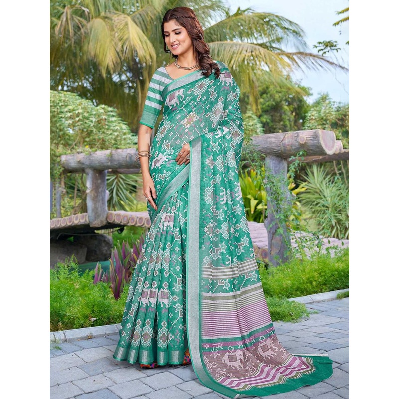 Sidhidata Ethnic Motifs Print Zari Saree