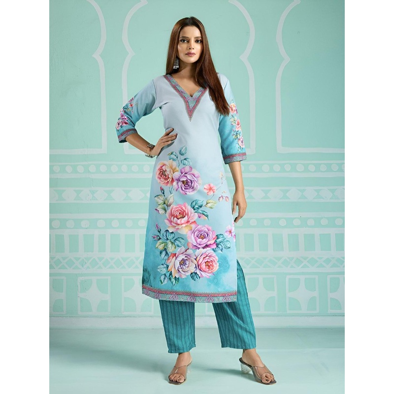 Women Basket Women Floral Printed Regular Kurta with Trousers