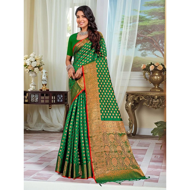 Anouk Rustic Women Woven Design Zari Banarasi Sarees