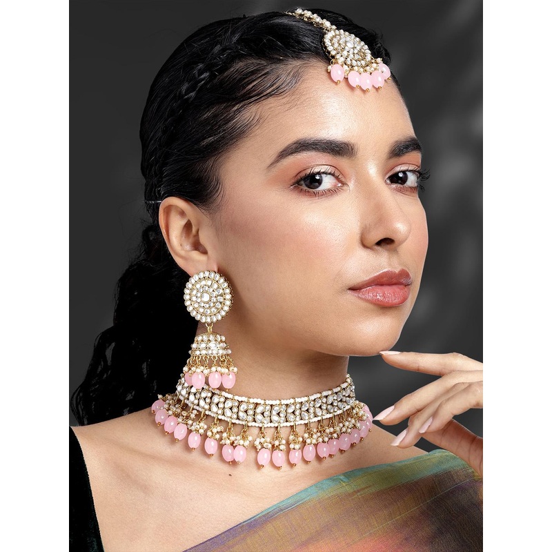 Peora Gold-Plated Kundan Jewellery Set