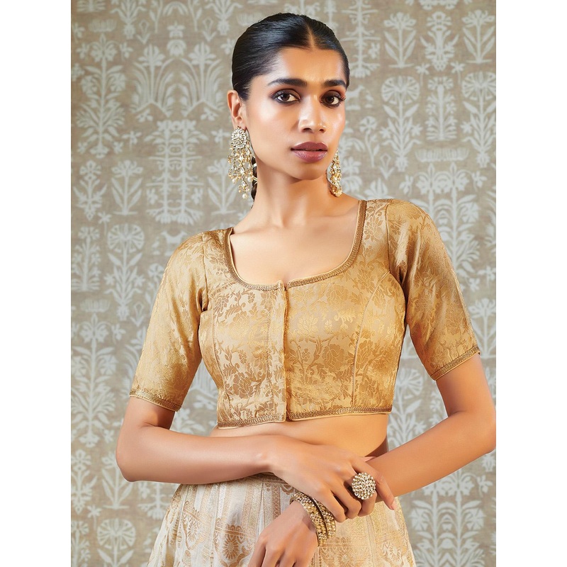 Soch Floral Woven Design Art Silk Saree Blouse