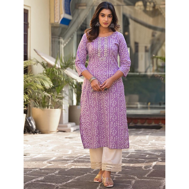 Varanga Ethnic Motifs Printed Cotton Straight Kurta