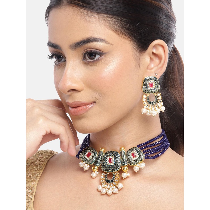 Anouk Gold-Plated Kundan-Studded Jewellery Set