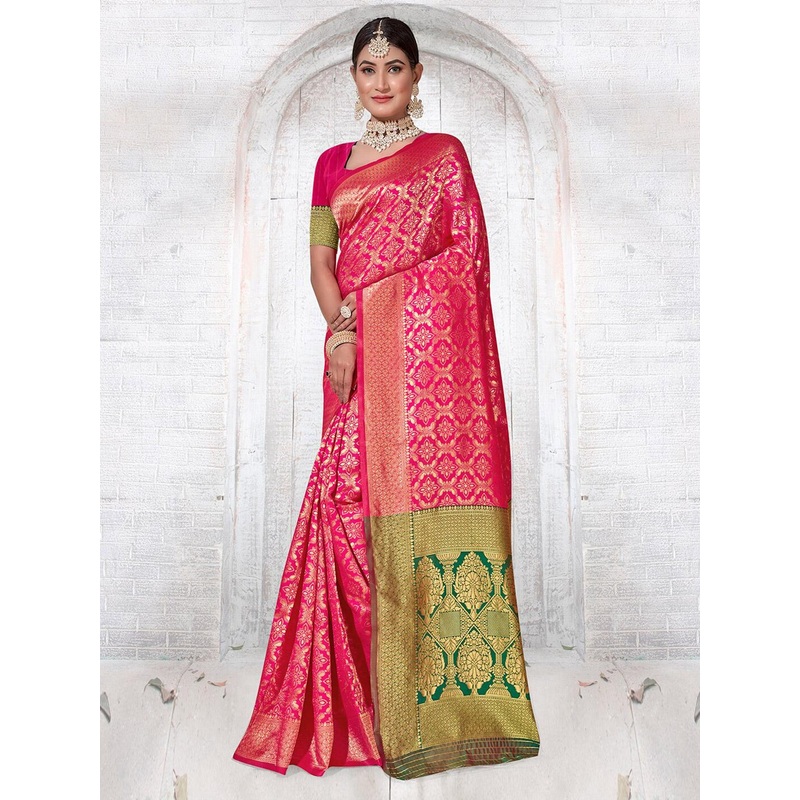 Anouk Rustic Ethnic Motifs Woven Design Zari Organza Saree
