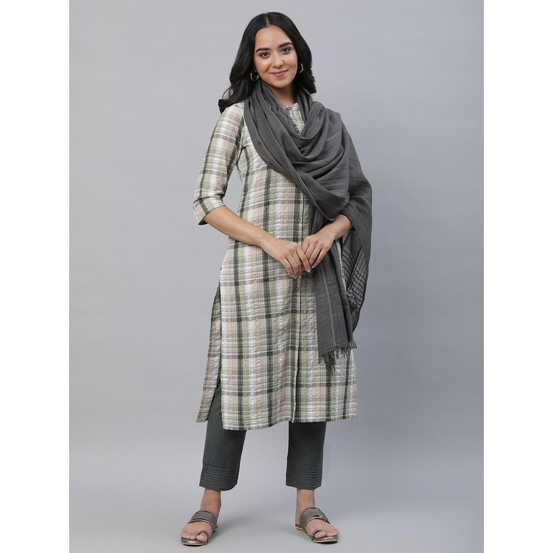 AURELIA Striped Cotton Blend Dupatta