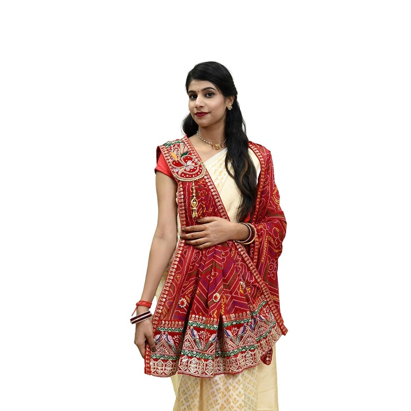 Ranisatiya creation Bandhani Printed Sequinned Dupatta