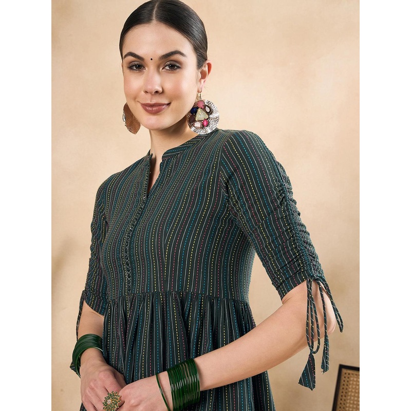 Anouk Katha Deatil Pure Cotton Anarkali Short Kurti