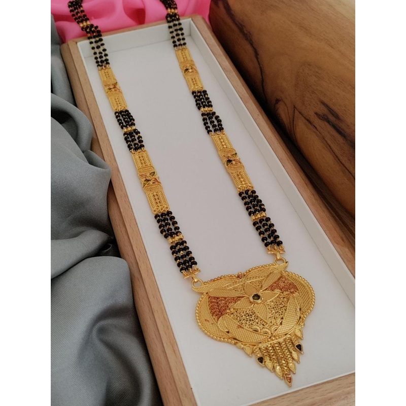 niva fashion Gold-Plated Beaded Mangalsutra