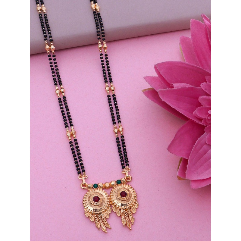 Ramdev Art Fashion Jwellery Gold-Plated Artificial Beads Long Mangalsutra