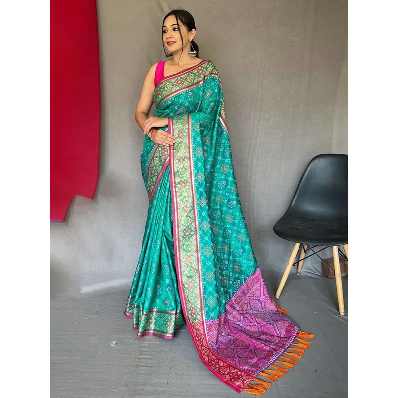 all about you Woven Design Zari Patola Saree