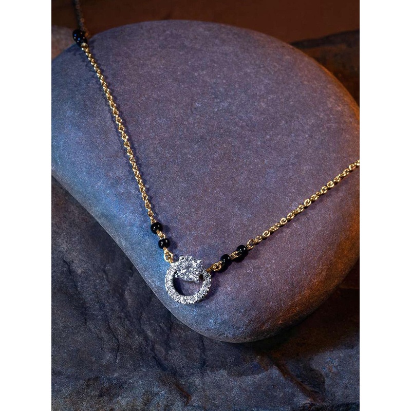 Anouk Gold-Plated Artificial Stones Studded and Beaded Mangalsutra