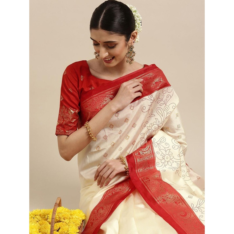 Anouk Rustic Ethnic Motifs Zari Bomkai silk Saree