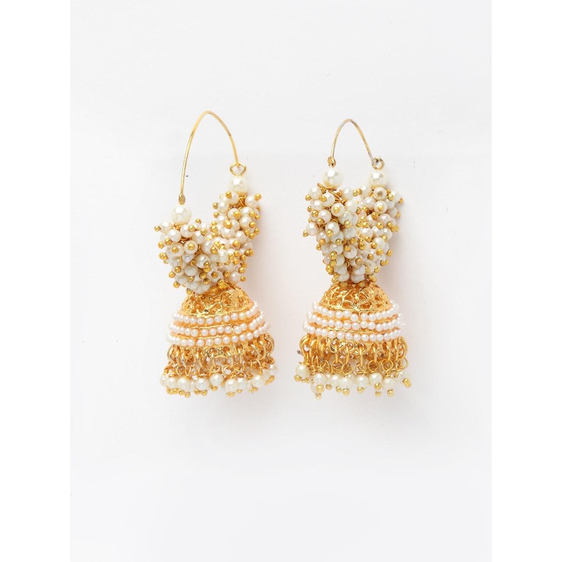 Anouk White Dome Shaped Jhumkas Earrings