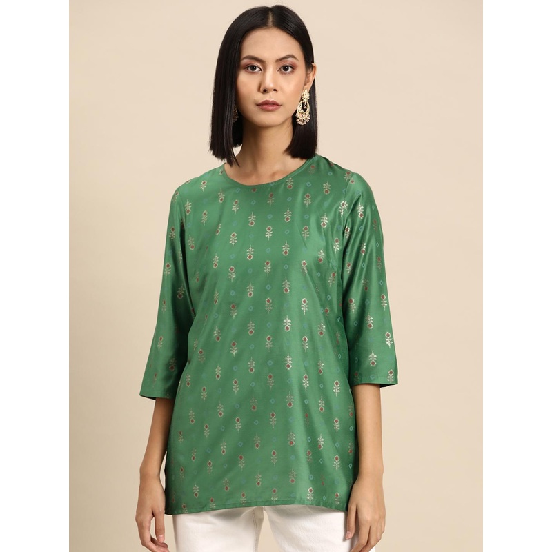 all about you Floral Foil Printed Short Kurti