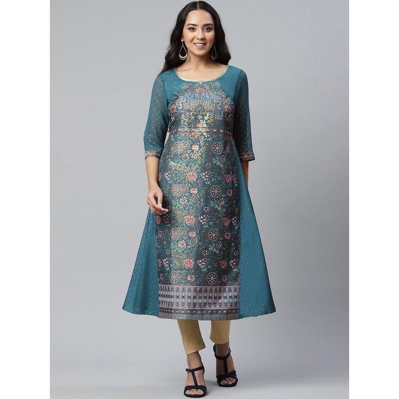 AURELIA Women Round Neck Floral Kurta