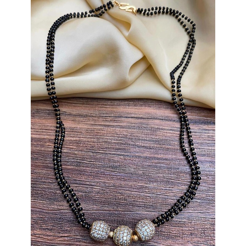 Jewelry Miguel Gold-Plated  Artificial Beads Studded Mangalsutra