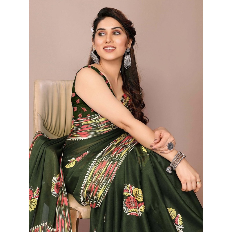 KALINI  FASHION Women Floral Block Printed Saree