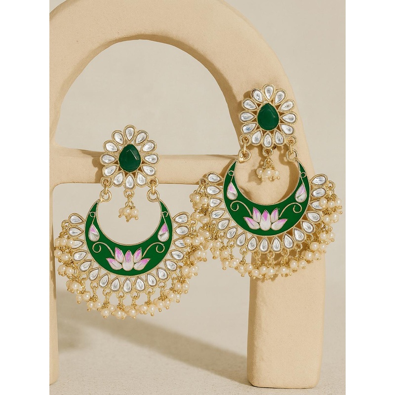 KARATCART Gold-Palted Contemporary Chandbalis