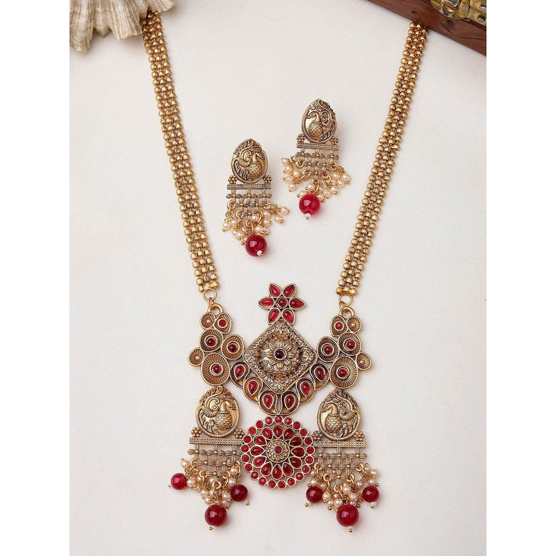 KARATCART Gold-Plated Temple Jewellery Set