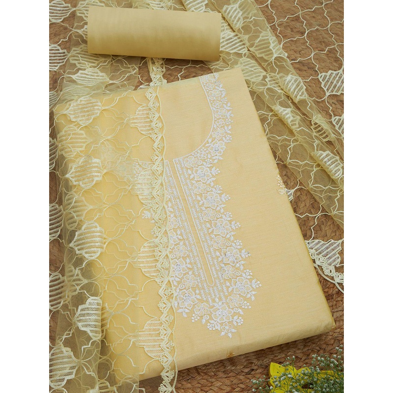 Soch Embroidered Chanderi Unstitched Dress Material