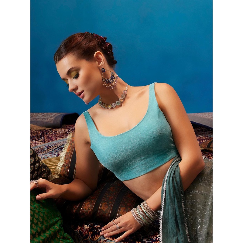 Soch Round Neck Sleeveless Saree Blouse