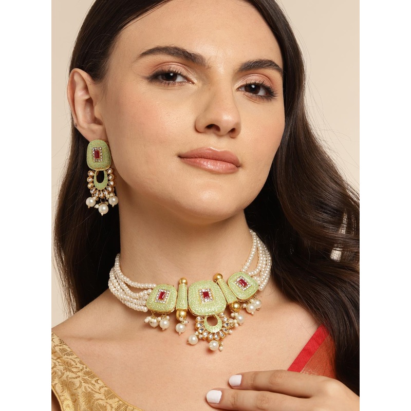 Anouk Women Gold-Plated Kundan Necklace Set