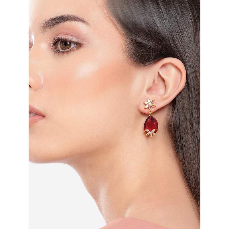 DressBerry Gold Plated Contemporary Drop Earrings