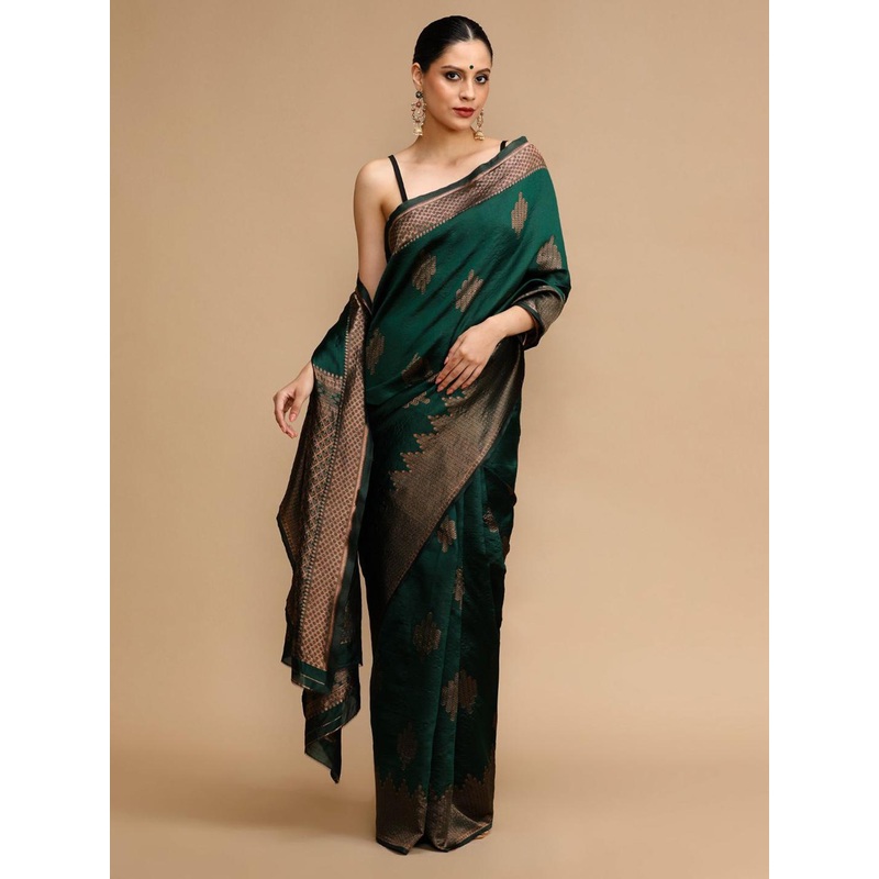 House of Pataudi Ethnic Motifs Woven Design Zari Banarasi Saree