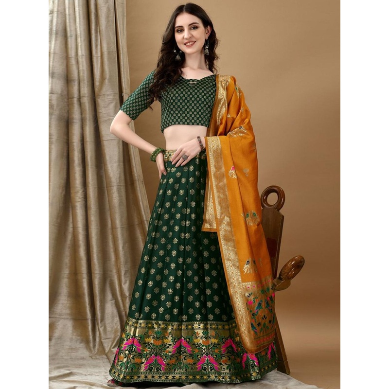 SWAMI STUDIO Ready to Wear Lehenga & Unstitched Blouse With Dupatta