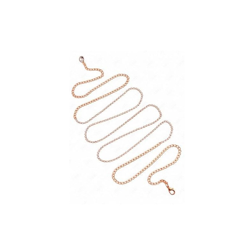 VAMA Rose Gold-Plated Artificial Stones Studded Waist Chain Saree Accessories