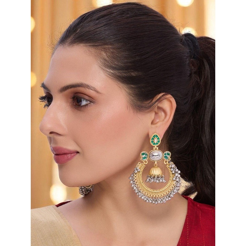 Anouk Women  Metal Kundan Drop Earrings