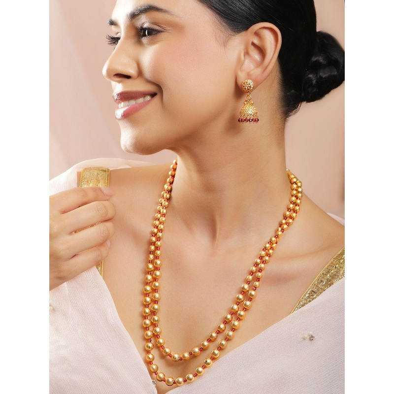 Rubans 22K Gold-Plated Artificial beads Beaded Jewellery Set