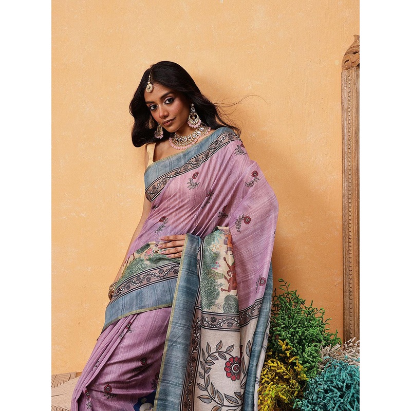 Silk Land Madhubani Printed Ready To Wear Saree