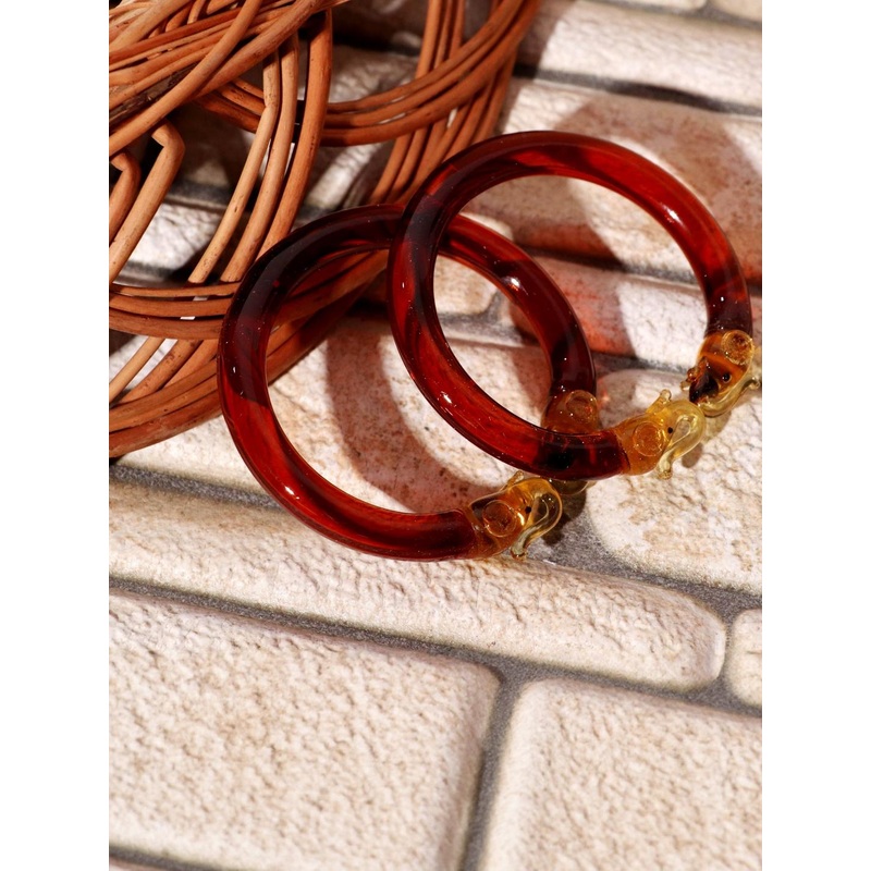 THE GOLDEN CASCADE Set Of 2 Elephant Design Kada Bangles